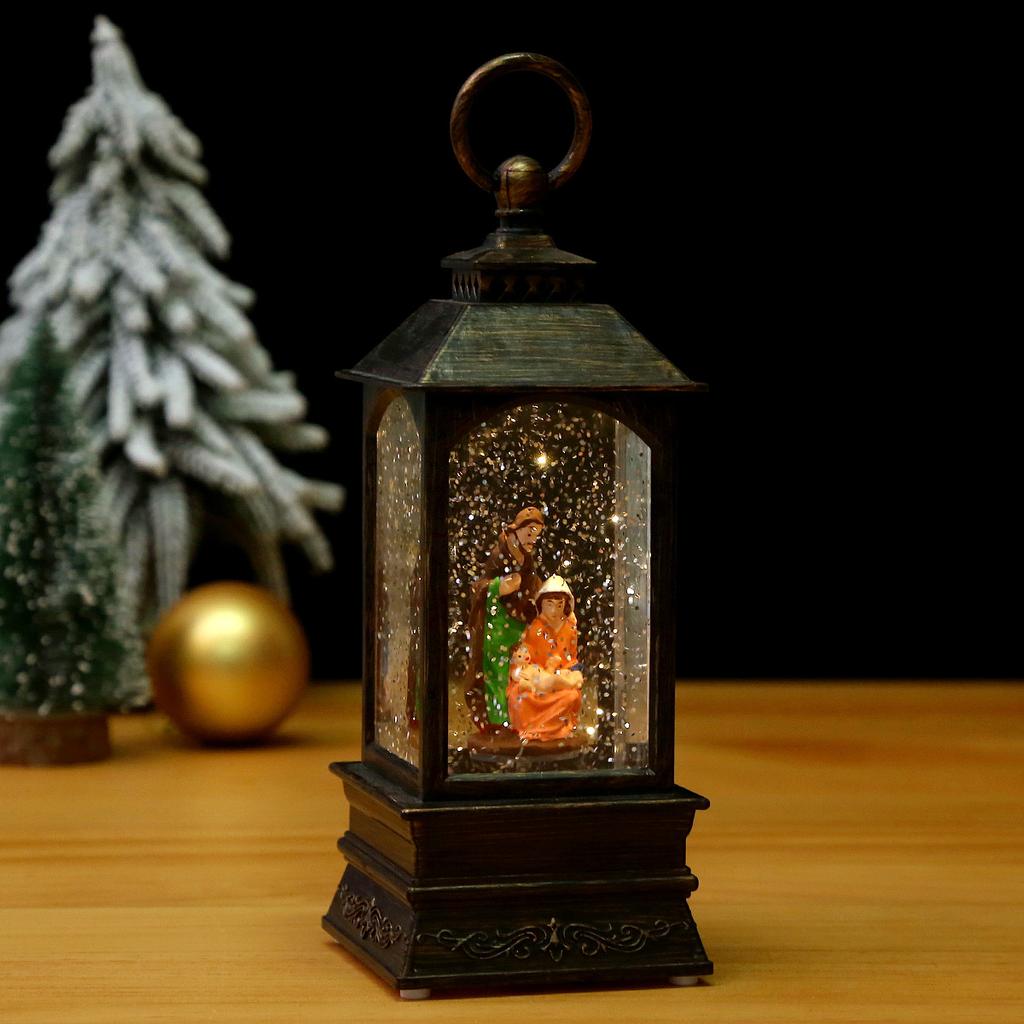 Snow Spray Music Luminescent Oil Lamp Decoration Horselight Hotel Shopping Mall Window Decoration Christmas