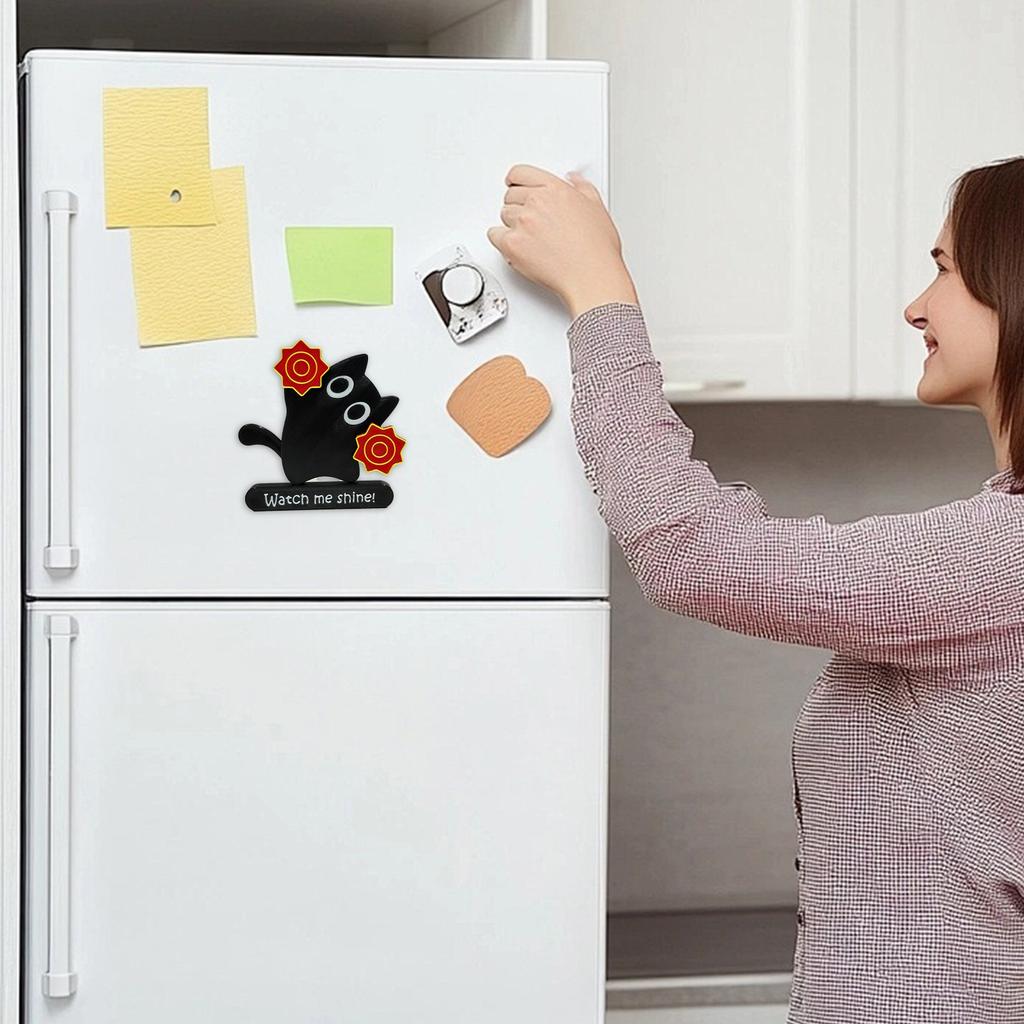 3D Printed Refrigerator Magnet, Black Animals Throwing Handkerchief Manually Movable Refrigerator Magnet