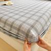 Simple Style Fitted Sheet Plaid Print Bedsheet Single/Queen Size Bed Cover Non-slip Bed Linen couvre lit (Pillowcase Need Order)