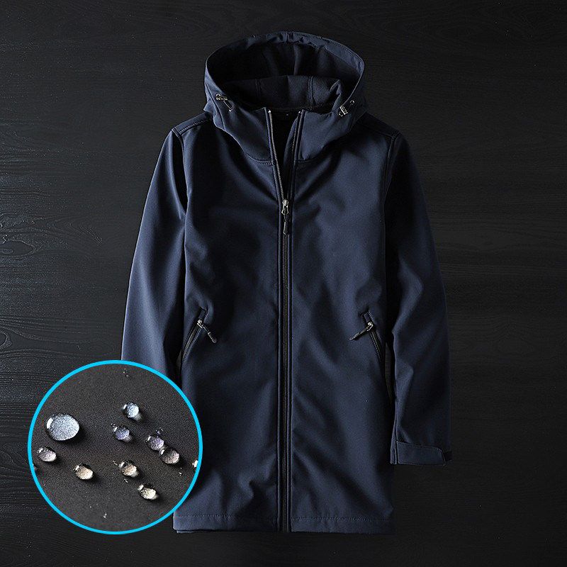 Outdoor Windproof Mid Length Long Length Export Soft Shell Jacket