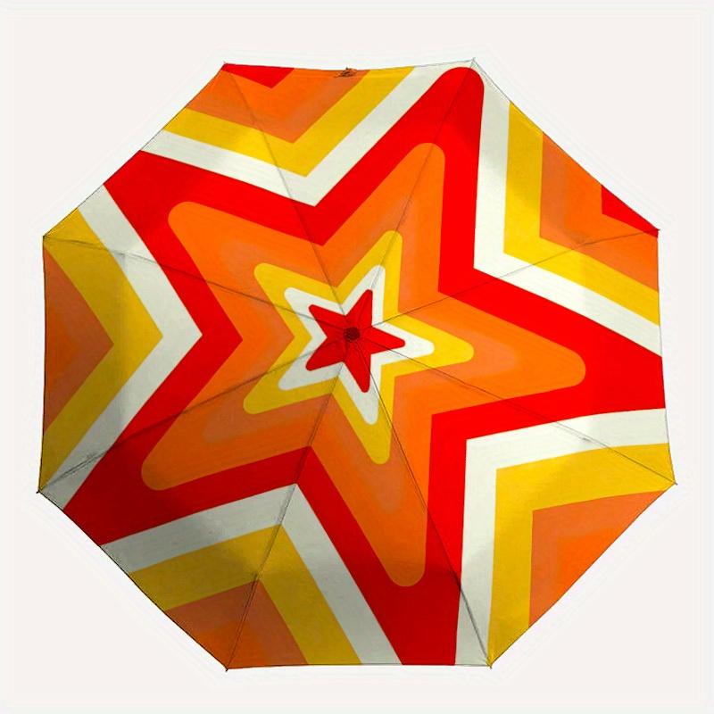 

1pc Starburst Vibrant Automatic Open/Close Umbrella with Windproof, Functional Design, 8-Rib Sturdy Canopy, Durable Ribs146