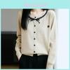 Womens Knit Cardigan With Sequins And Bow Decorations For Autumn Casual Wear