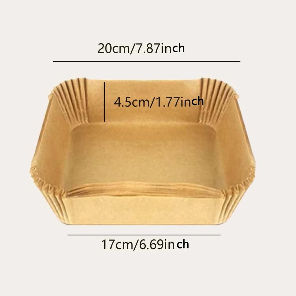 50-200pcs Square Mini Air Fryer Silicone Oil Paper, Suitable for Most Air Fryers, Non-stick Air Fryer Paper.