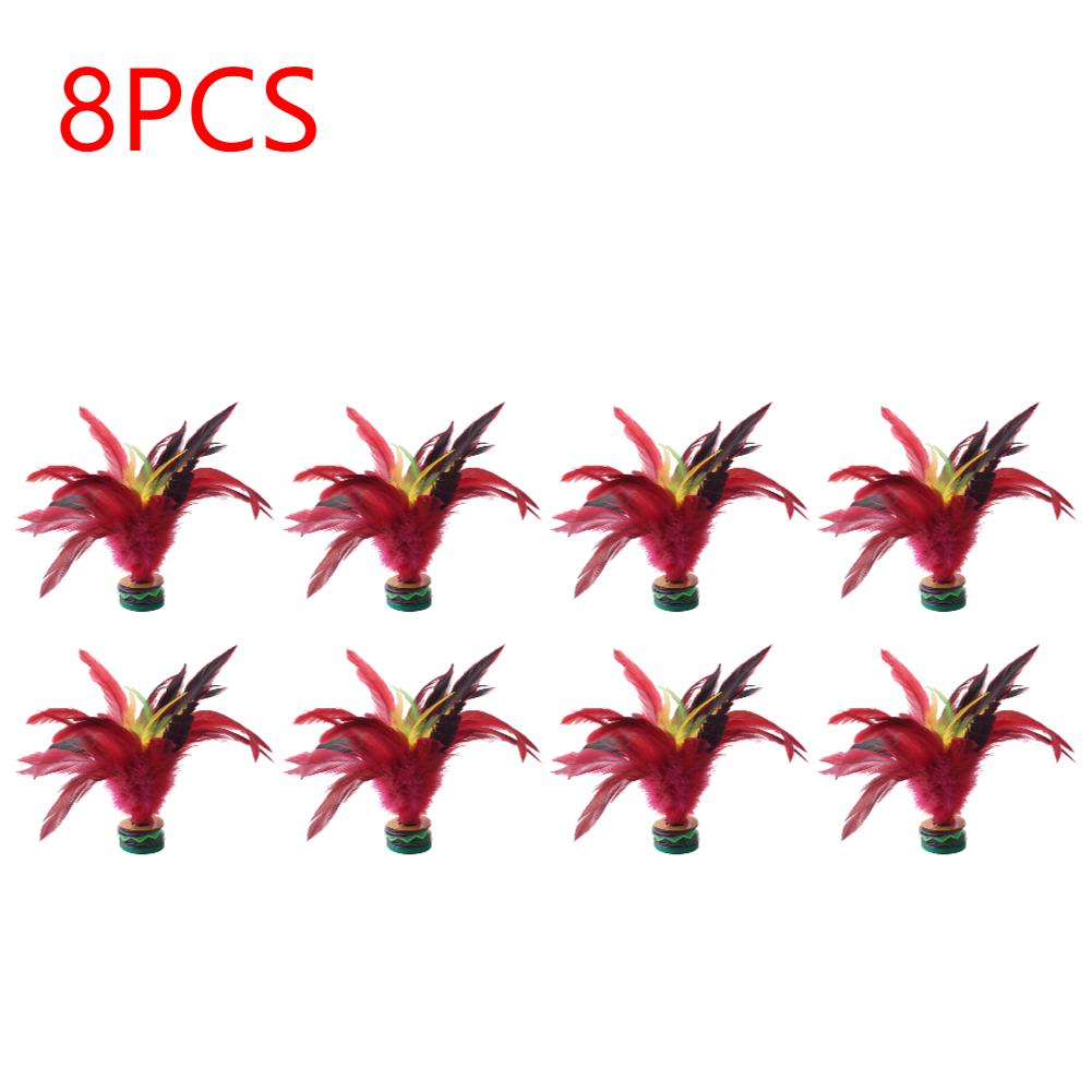 1-10pcs 20cm Feather Kick Shuttlecock Colorful Feathers Foot Kick Handwheel Feather Shuttlecock Wear Resistant for Exercise