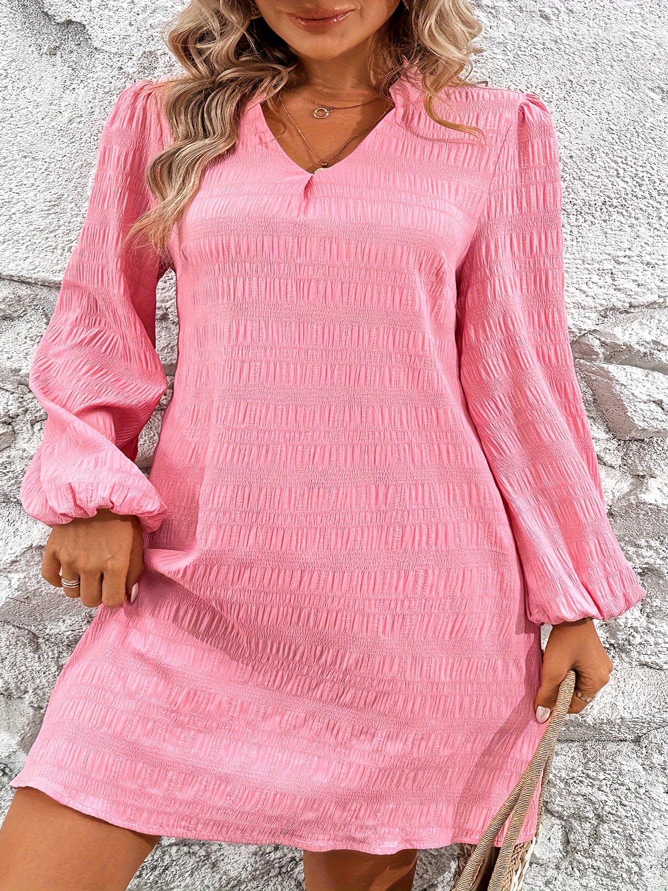 

Женское платье-баллон INS Temperament с V-образным вырезом для девочек XL розовый