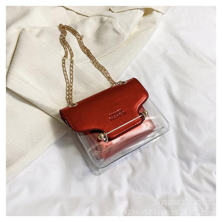 Popular small bag women 2025 new fashion messenger small bag chain bag transparent child and mother bag small square bag