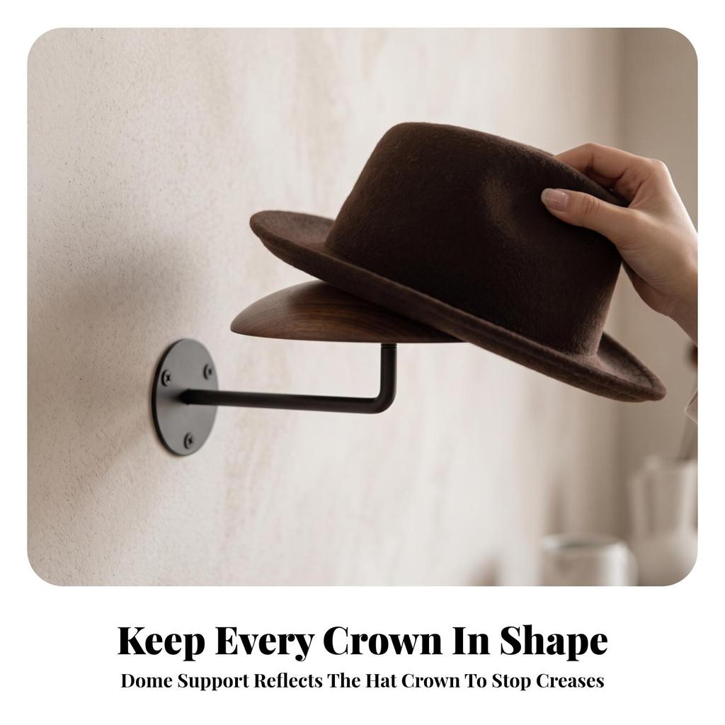 Wall-Mounted Hat and Hairpiece Holder Vintage Rack Convenient