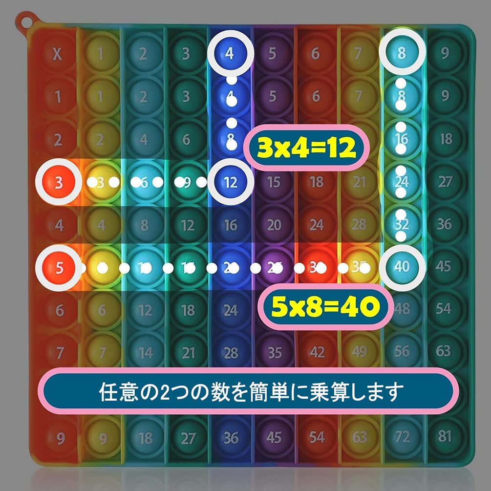 Multiplication Table Learning Bubble Board Stress Intelligence Development Educational Toy for Fidget Autism for Kids and Adults Toy, Push-Pop Game,