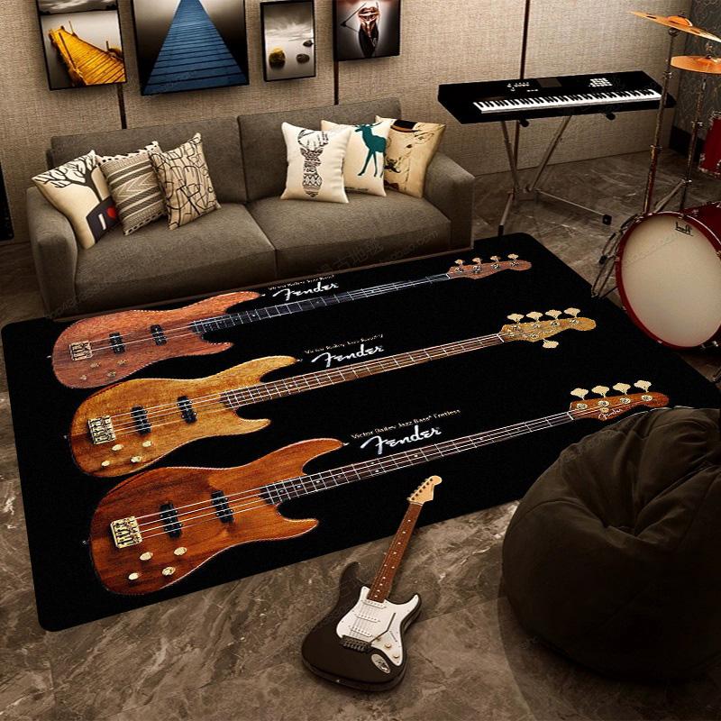 F-Fender rectangular carpet rock guitar band instrument decoration speaker retro floor mat shock absorption rugs