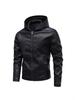 Amerikanische Retro-Motorradjacke mit Kapuze aus PU-Leder für Herren, Frühling/Herbst 2025