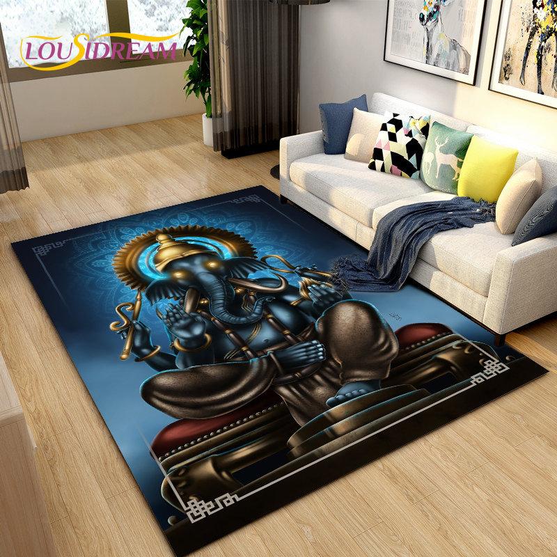 Elephant Ganesha Series  Area Rug Large,Carpet Rug for Living Room Bedroom Sofa Doormat Decoration,kids Play Non-slip Floor Mat