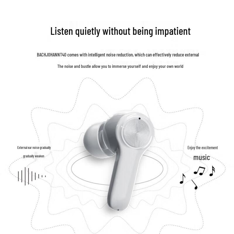 Bach Johann T40 Wireless Bluetooth Noise-Cancelling Earbuds