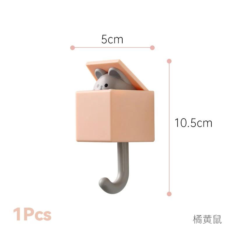 

Новые милые настенные крючки, держатель для ключей, подвесная пластиковая самоклеящаяся настенная вешалка в форме мультяшного кота для детской комнаты, домашний декор