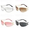 Futuristic Metal Sunglasses With Uv400 Protection For Outdoor Parties And Travel