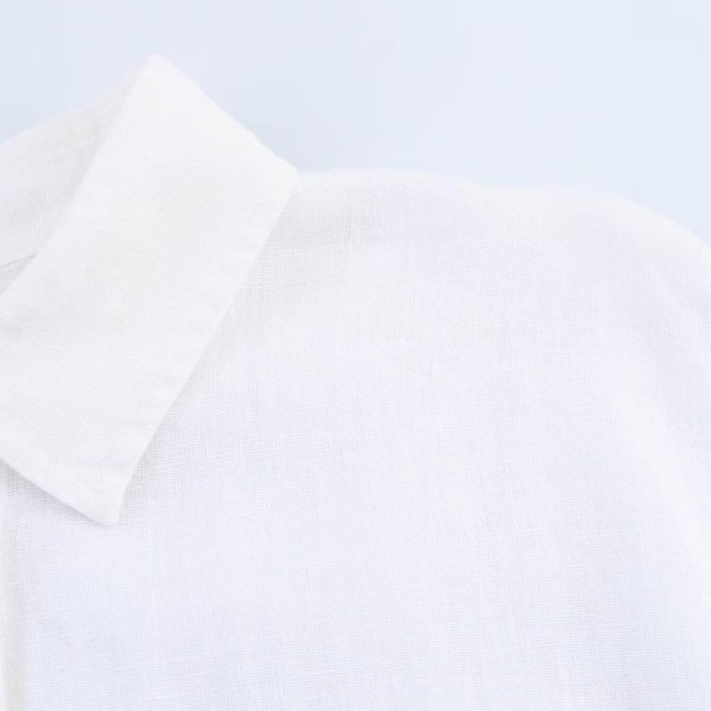 2025 Spring/Summer Women's Loose Long-Sleeve Shirt with Button-Down Collar