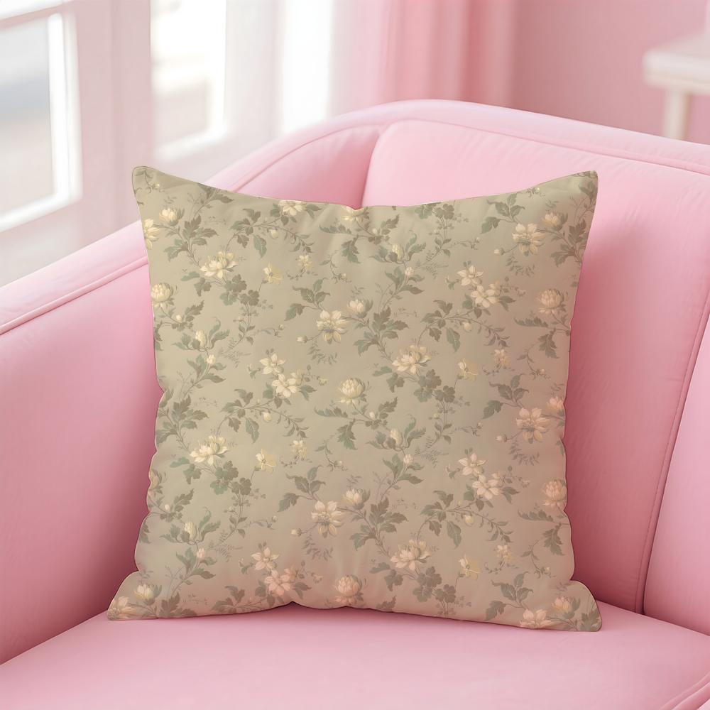 fashion Retro French courtstyle Floral motif Cushion Cover Pillowcase Short Plush Invisible zipper Room Sofa Cushion Cover