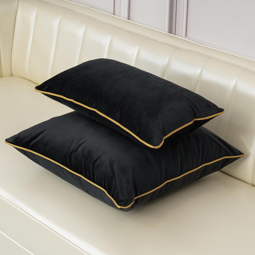 Einfarbige Samtkissenbezüge Weiche Dekorative Kissenbezüge für Sofa Schlafzimmer Heimdekoration Kissenbezug Weiß Grau Schwarz Blau