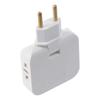 1 st Plast Europeisk Reseadapter Vit Ultratunn 180 Roterbara Uttag Koppar En till Flera Kontaktomvandlare Elektriker