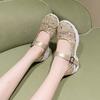 Women's Summer Mesh Breathable Casual Thick Soled Hollow Toe Single Sandals