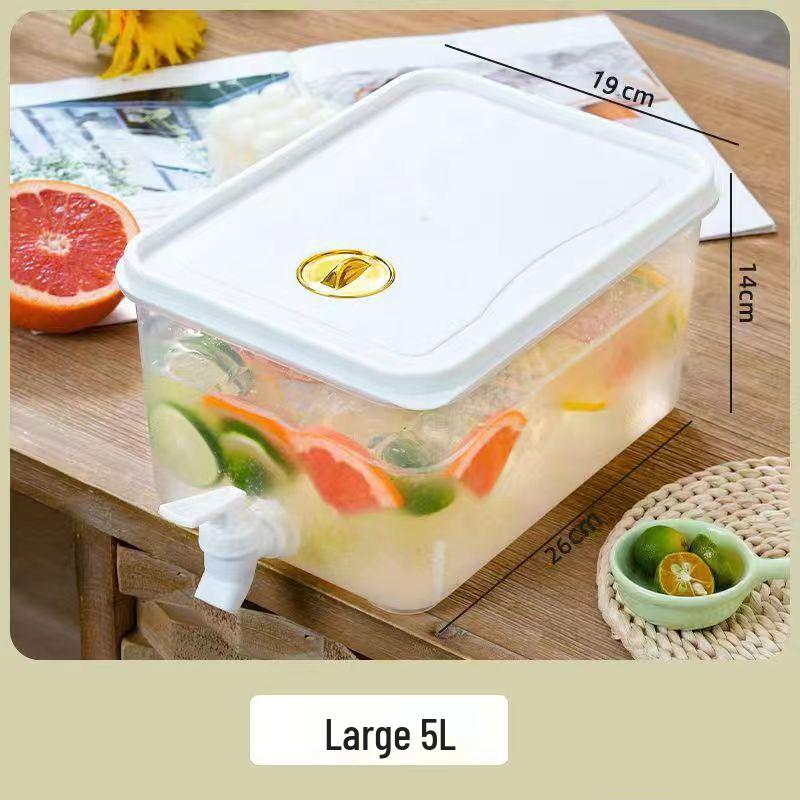 Large Capacity Refrigerator Pitcher with Spigot for Iced Drinks, Juice, and Fruit Tea
