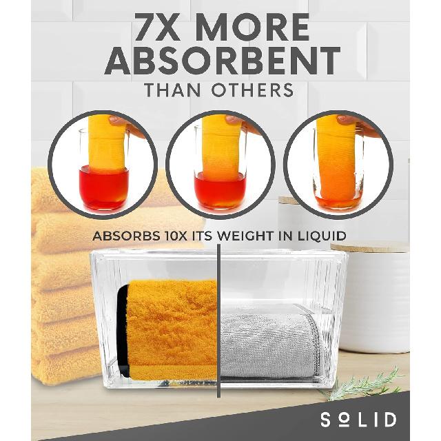 Solid Multipurpose Plush Microfiber Cleaning Cloth Towel for Household, Car Washing, Drying & Auto Detailing - 16" x 24" (6)