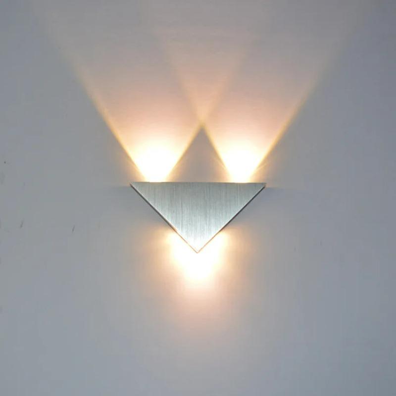 5W Aluminum Triangle Led Wall Lamp AC90-265V High Power Led Modern Home Lighting Indoor Outdoor Party Ball Disco Light