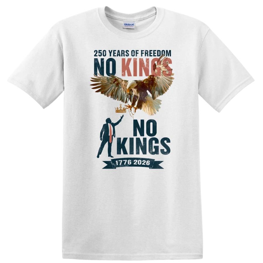 No Kings Since 1776 T Shirt 250 Years Freedom Eagle We The People USA Retro Tee XL