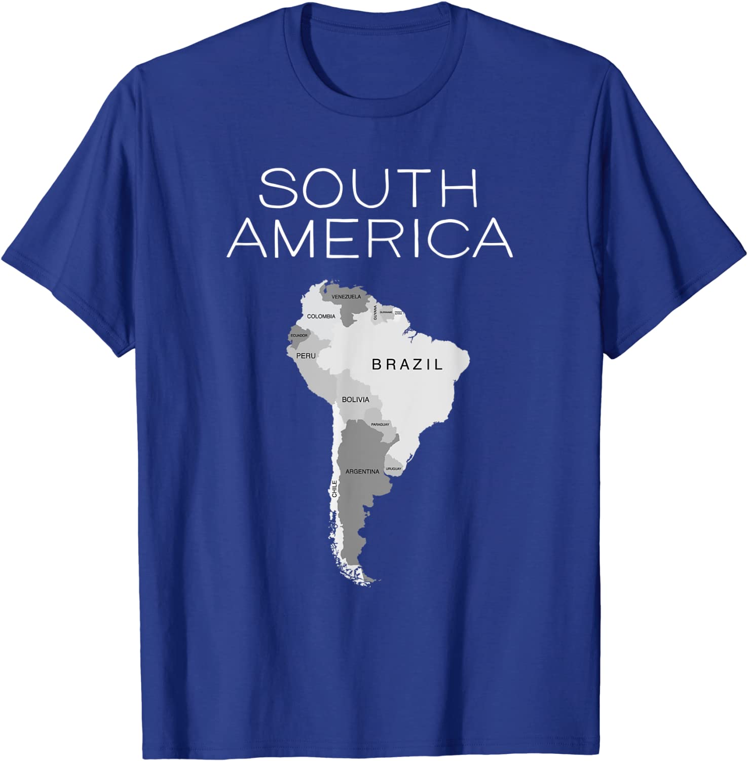Южная Америка Аргентина Боливия Бразилия Чили Уругвай Мужская футболка Короткая Повседневная С круглым вырезом Мужская одежда S