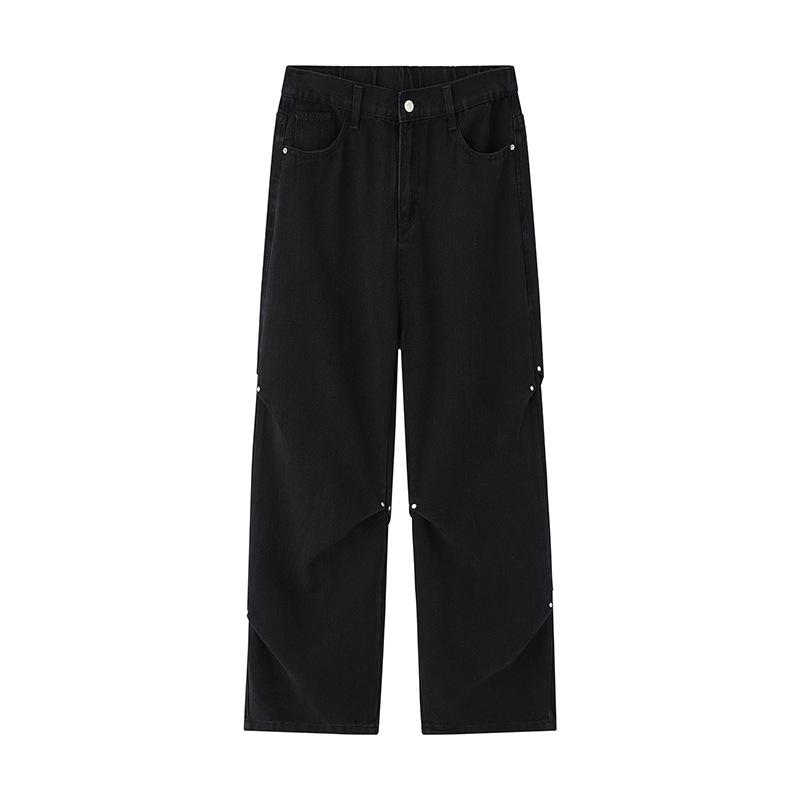 

Мужские весенне-летние модные брендовые свободные повседневные универсальные широкие длинные брюки 3XL чёрный