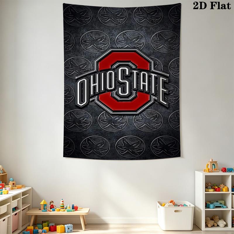 Ohio State Buckeyes Football Threepiece Set 1 Duvet Cover 2 Pillowcase Without Core Soft And Comfortable Bedding Set