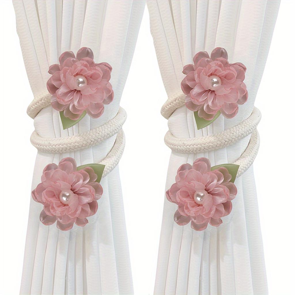 2pcs Branch Flower Curtain Tieback - Free Punching Belt Curtain Clip - Curtain Accessories for Bedroom Living Room Home Decor