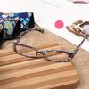 1PC New Fashion Women Reading Glasses Matching Pouch Ultra Light Resin Print Flower Magnifying Eyeglasses Vision Care