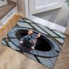 3D myš v kanálu Rohožka - Kreativní zvířecí umělecký koberec pro předsíň, kuchyň a ložnici, Omyvatelný dekorativní podlahový koberec