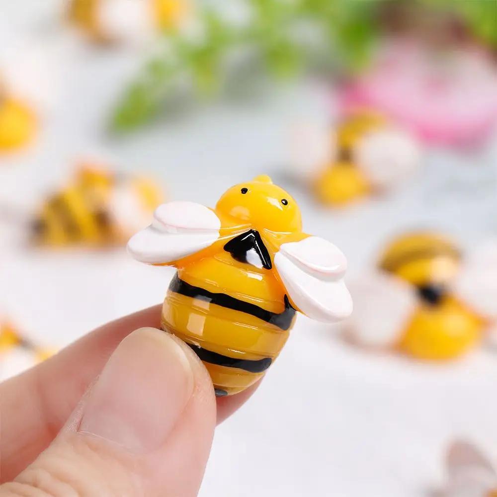 5pcs/ lot Mobile Phone Shell Children Toys Hair Ornament Slime Pendants Artificial Bees Mini Bee Simulated Animals