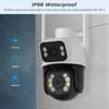 LS VISION Telecamera PTZ da 8MP Telecamera Wifi da 2.4GHZ Doppia lente Doppio schermo Ai Rilevamento umano Rilevamento automatico Telecamera di sorveglianza esterna wireless iCSee
