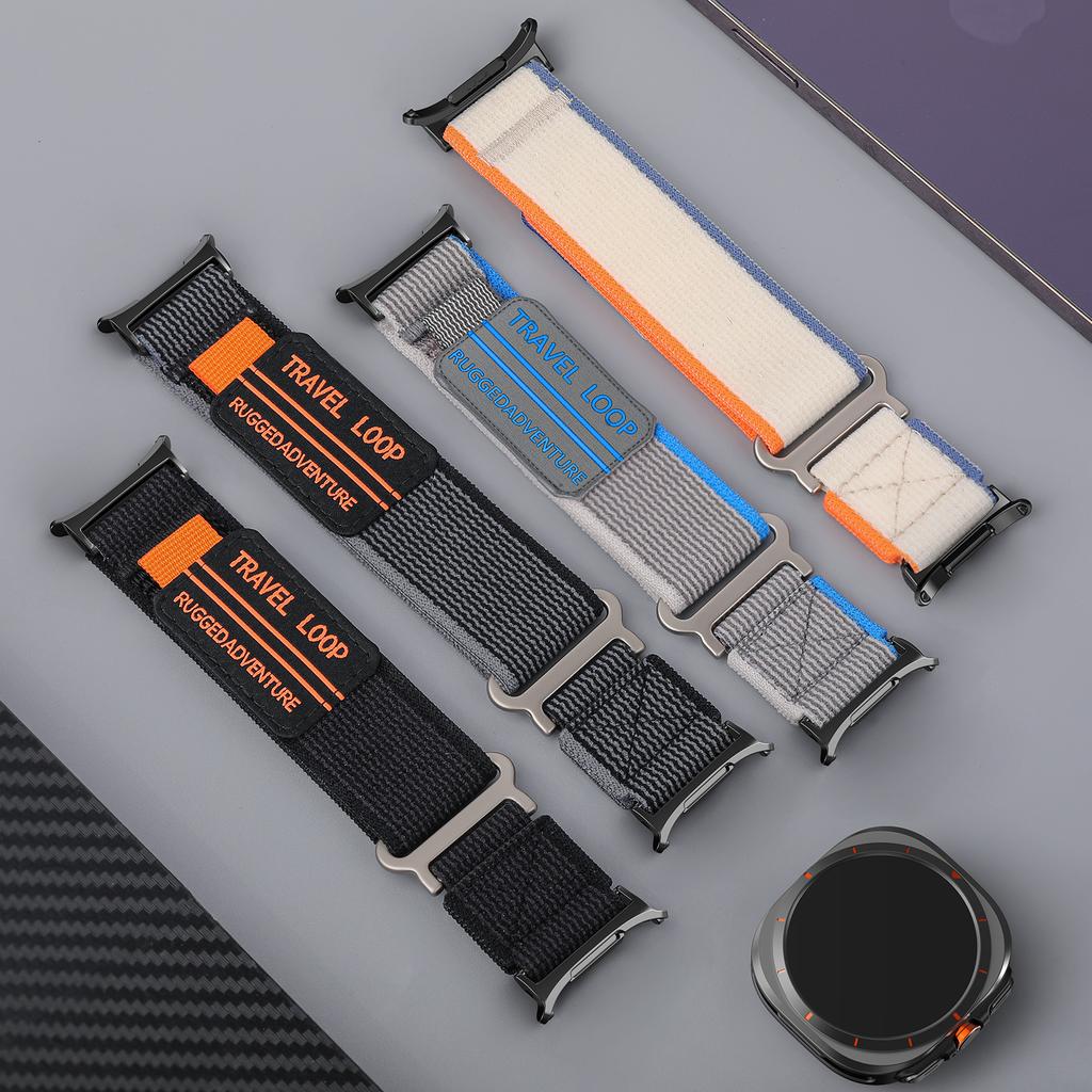 Nylonové pásky One Click pro hodinky Samsung Galaxy Watch Ultra Řemínek 47 mm Příslušenství Ženy Muži, Bez mezer Nastavitelný sportovní náramek pro hodinky Galaxy Watch 7 Ultra Band
