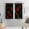 2Pcs,2D Plane Printing Creative Curtains Christmas Trees Snowflakes Ornaments_C (3) Polyester Easy Install (Without Rod) Holiday