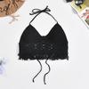 Neck Small Vest with Chest Pad, Sling Inside, Shoulder-spilled Backrest, Hollow Tube Top, Embroidered Vest, Women's Summer Short Top