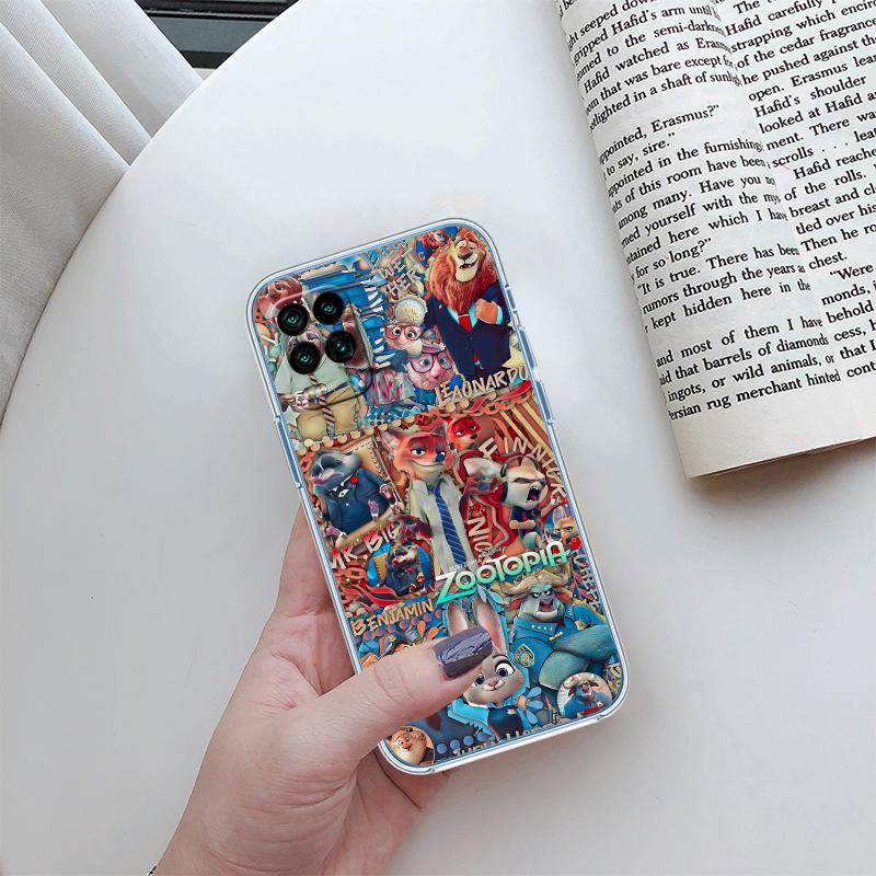 Zootopia Disney Transparent Phone Case for Motorola Moto G7 G8 G9 G84 G85 G73 G24 G15 Z2 Play Power Plus