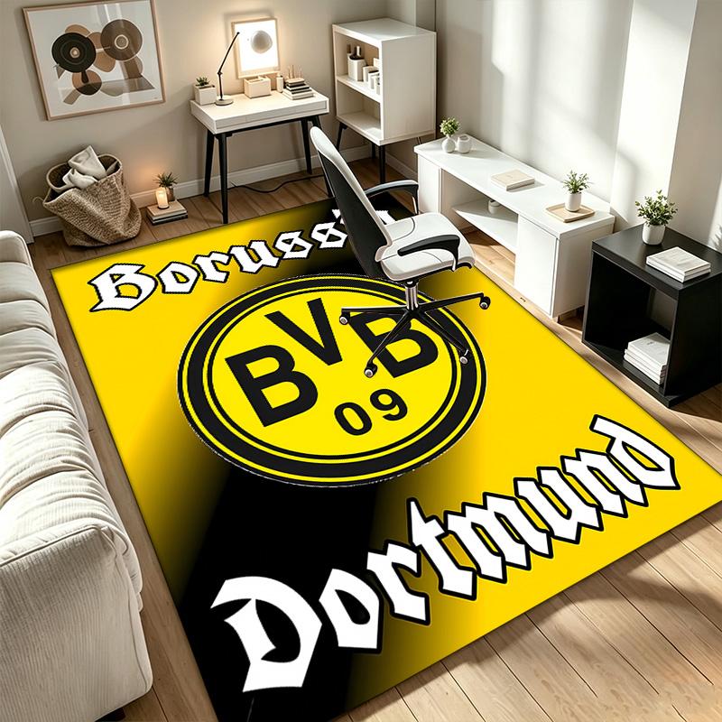 Borussia Dortmund A Carpet Non-slip Indoor Mat Suitable for Office Chair Living Room Computer Desk Decorative Home Office Carpet Polyester Fiber Mat 8