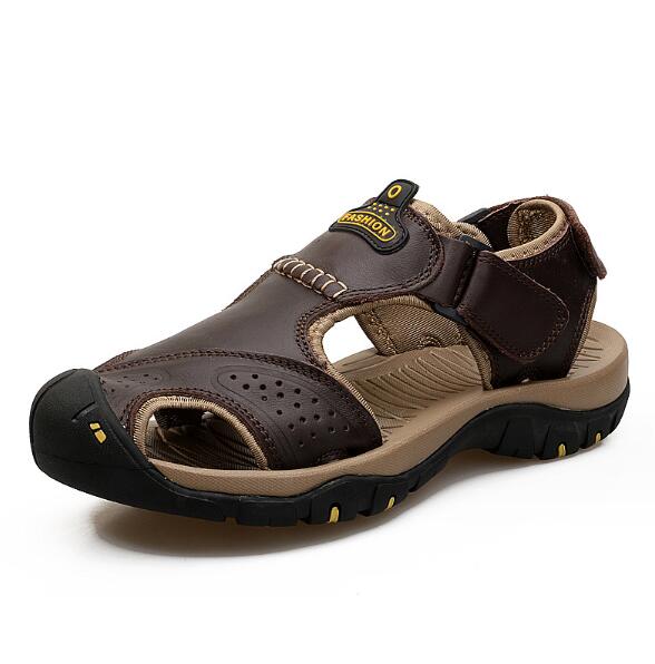 Summer Genuine Leather Sport Sandals Men Trekking Hiking Climbing Casual Sneakers Male Outdoor Soft Roman Wading Beach Shoes