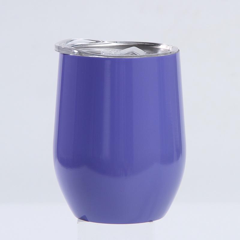 12oz Eierschalenförmiger U-förmiger Edelstahl-Vakuum-Weinbecher mit Bauchdesign