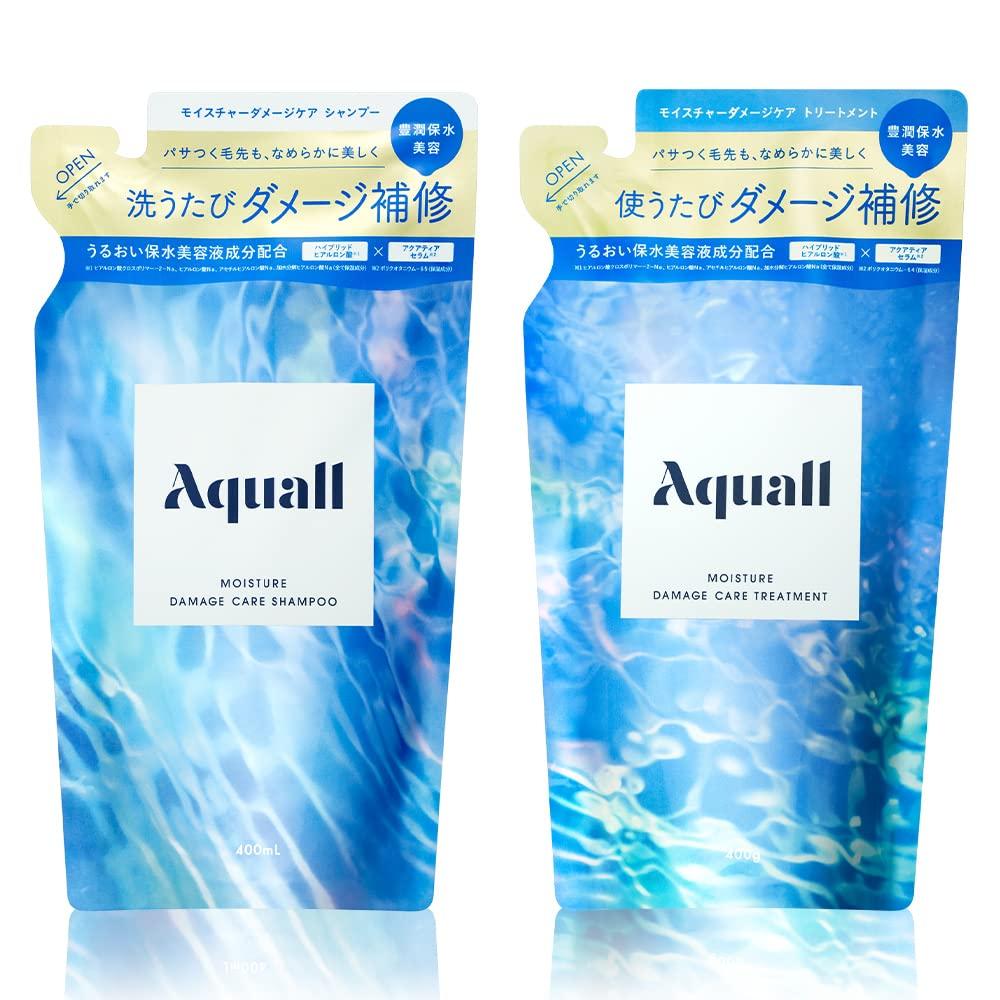 Aquall Shampoo and Treatment Refill Set Damage Shampoo Refill Treatment Refill 400g Bell Moisturizing and Protective for Men and Women [Moisture Care]