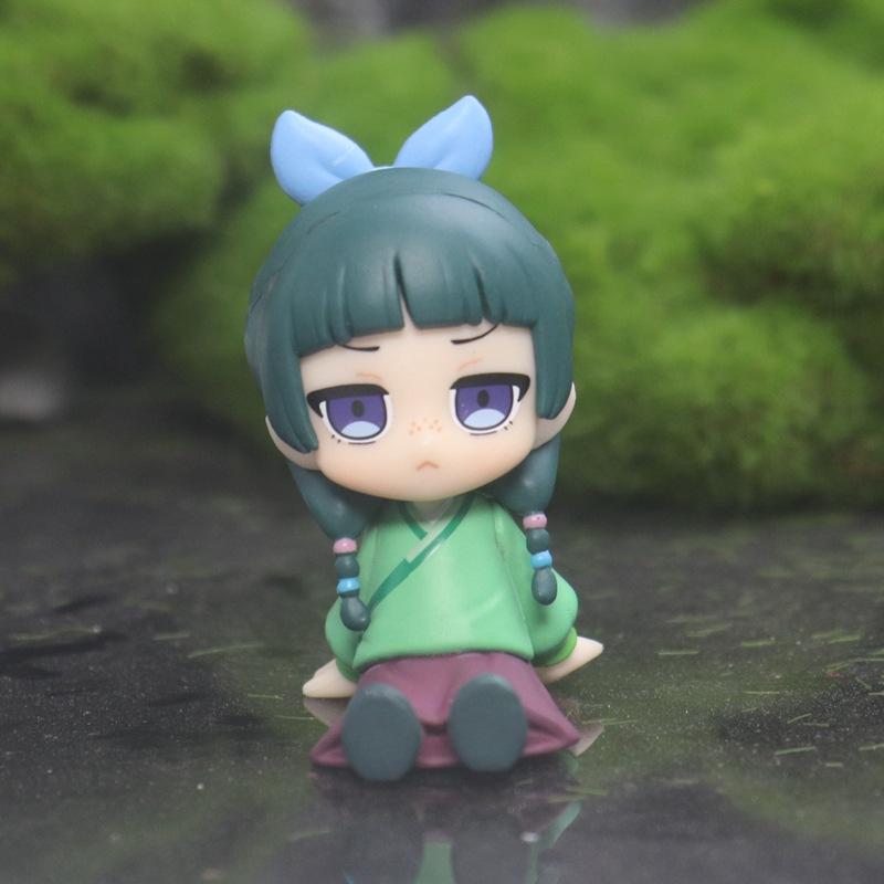 2pcs/Set Q Version Maomao Jinshi Mini Figure Anime Cute And Charming Sitting Playthings Desktop Car Ornaments Model Children Birth Date Gifts
