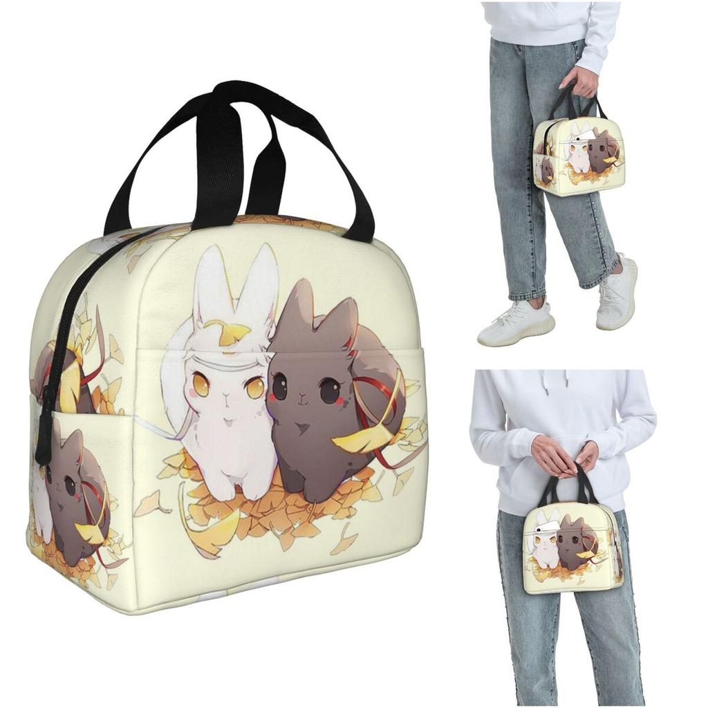 Untamed Mdgz Wangxian Bunnies Mo Dao Zu Shi Insulated Lunch Bag for Women Kids Portable Food Boxes Thermal Lunch Box Tote