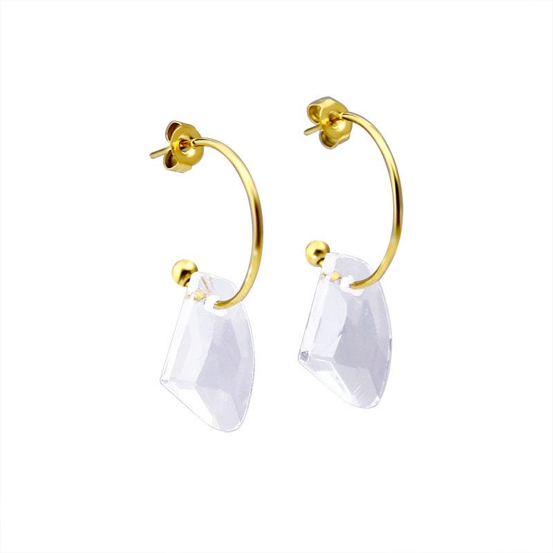 Titanium Steel Transparent Earrings Simple Stainless Steel Personality Geometric Versatile Earrings Earrings Women'S Gifts