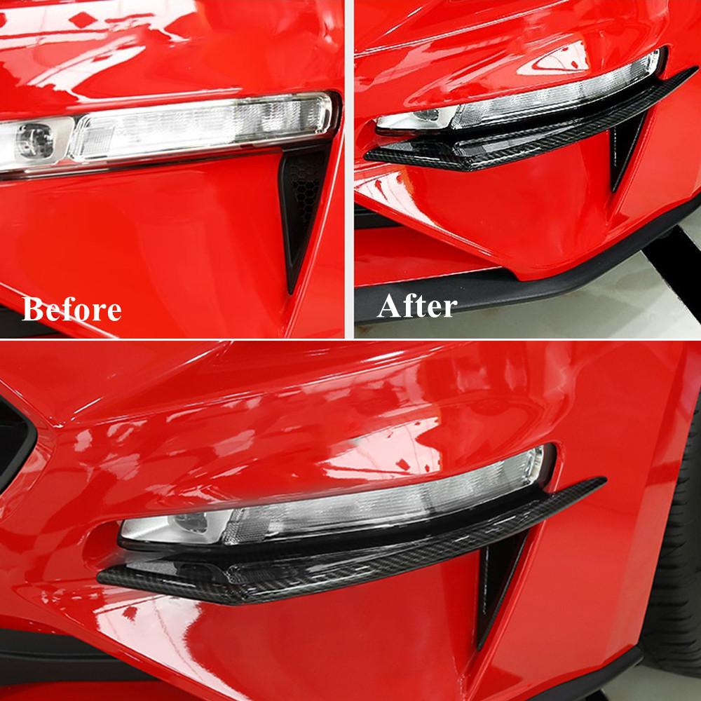 Car Front Fog Light Lamp Eyelid Decoration Cover Trim Strips for Ford Mustang 2018    2022 Exterior Accessories