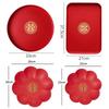 1 Stück Haltbare Snack Obst Toast Rote Schale Festliche Zubehör Dekorative Xi Schale Kunststoff Hochzeit Bankett Chinesische Traditionelle Teller