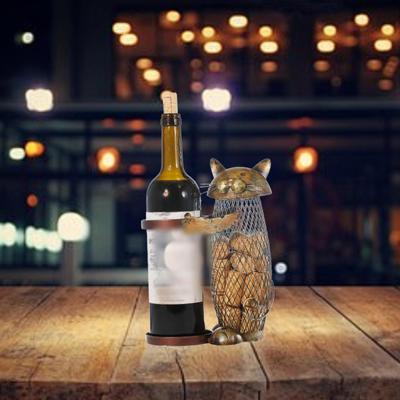 Koty stojak na wino uchwyt na butelkę prezenty, organizer statua kota dekoracja domu rzemiosło skarbonka wystrój