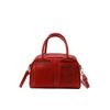 Pu Boston Bag For Women Small Crossbody Street Style With Zipper Closure